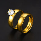 Bagues en zircon pour femmes et hommes, 4mm de largeur, en acier inoxydable, cercles lisses simples, pour amoureux, fiançailles, mariage, cadeaux, bijoux
