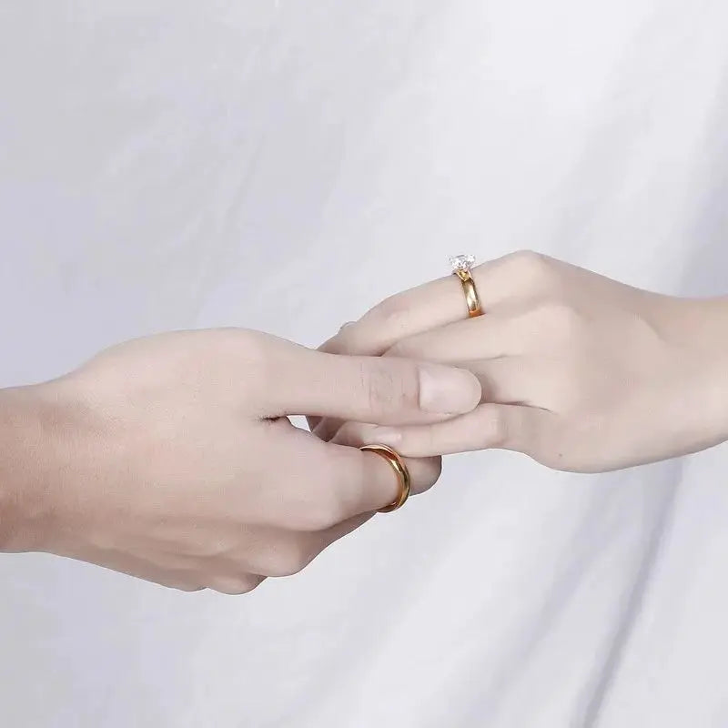 Bagues en zircon pour femmes et hommes, 4mm de largeur, en acier inoxydable, cercles lisses simples, pour amoureux, fiançailles, mariage, cadeaux, bijoux